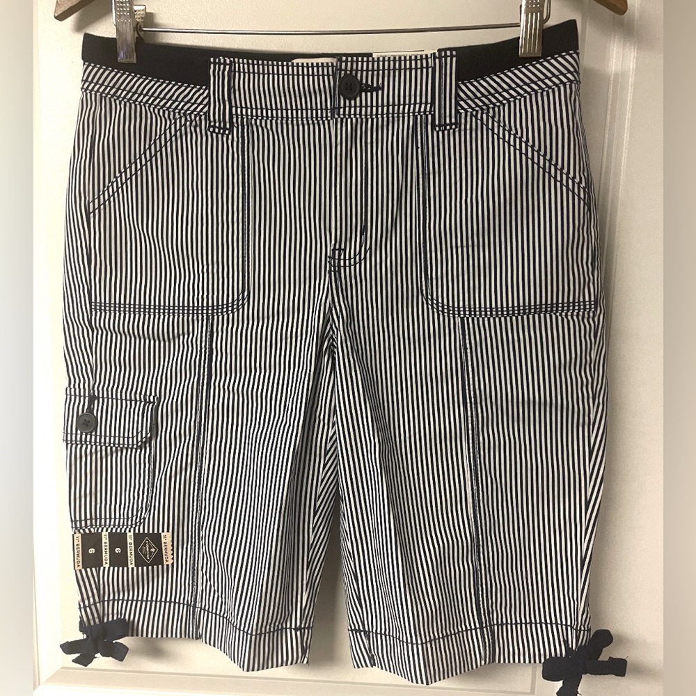 St. John's Bay blue/white striped Bermuda shorts